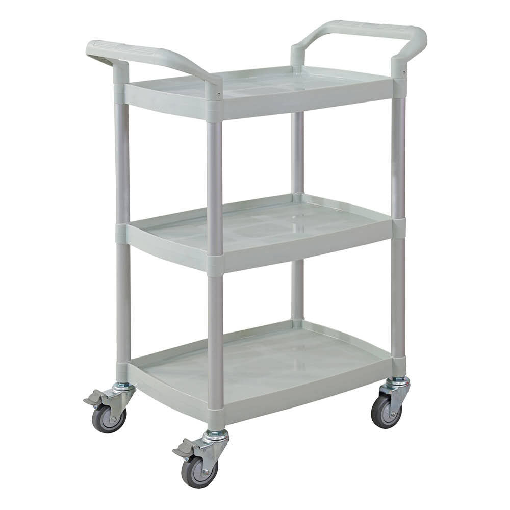 CubicHealth Storage Trolley 3 Shelves Grey Narrow