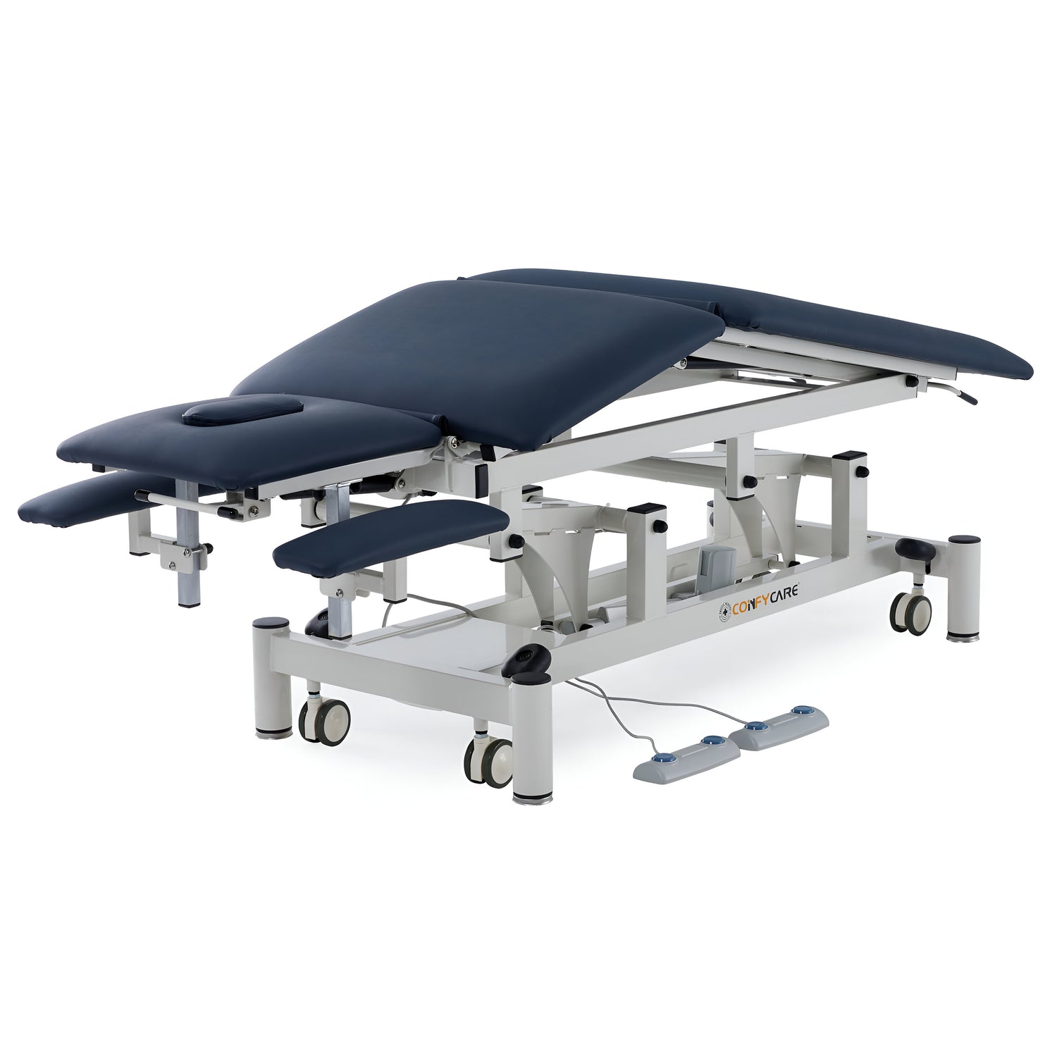 CubicHealth 5 Section Treatment Table With Postural Drainage Navy Blue Upholstery