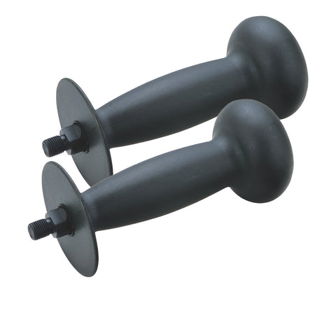 A pair of black, straight handles designed for the Innofit U3 PhysioTrainer UBE Cycle, with a 9/16" thread size for attachment.