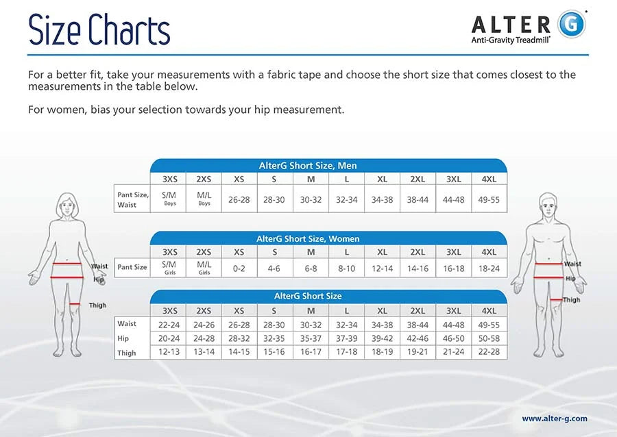 AlterG Lightweight Zippered Shorts Package