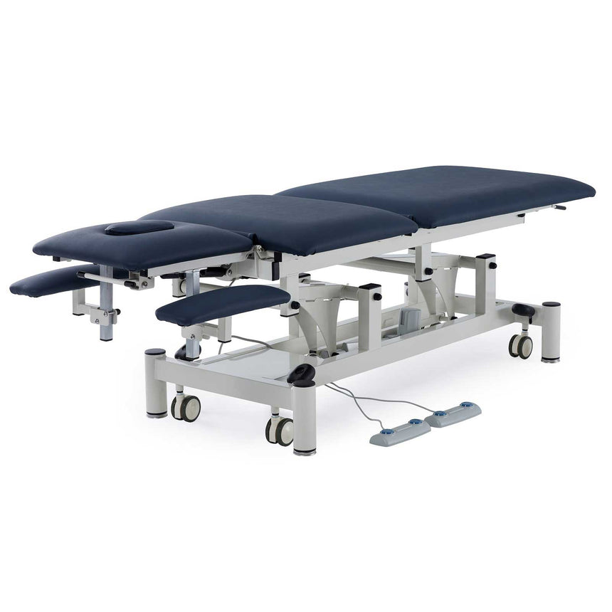 CubicHealth 5 Section Treatment Table With Postural Drainage Navy Blue Upholstery