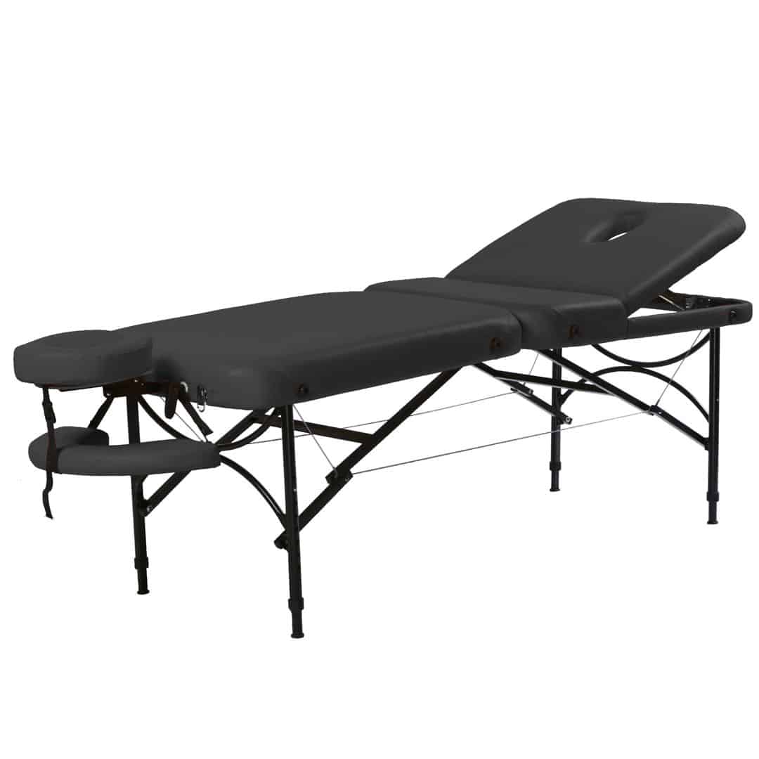 CubicHealth Portable Massage Table 3 Section Black HEAD BACK 1080
