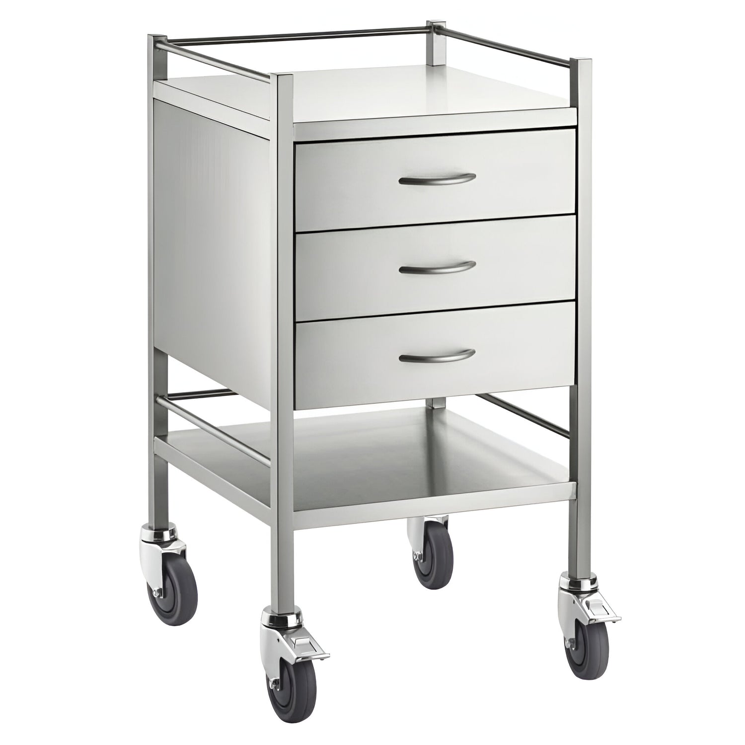CubicHealth Stainless Steel Single Trolley 3 Drawer