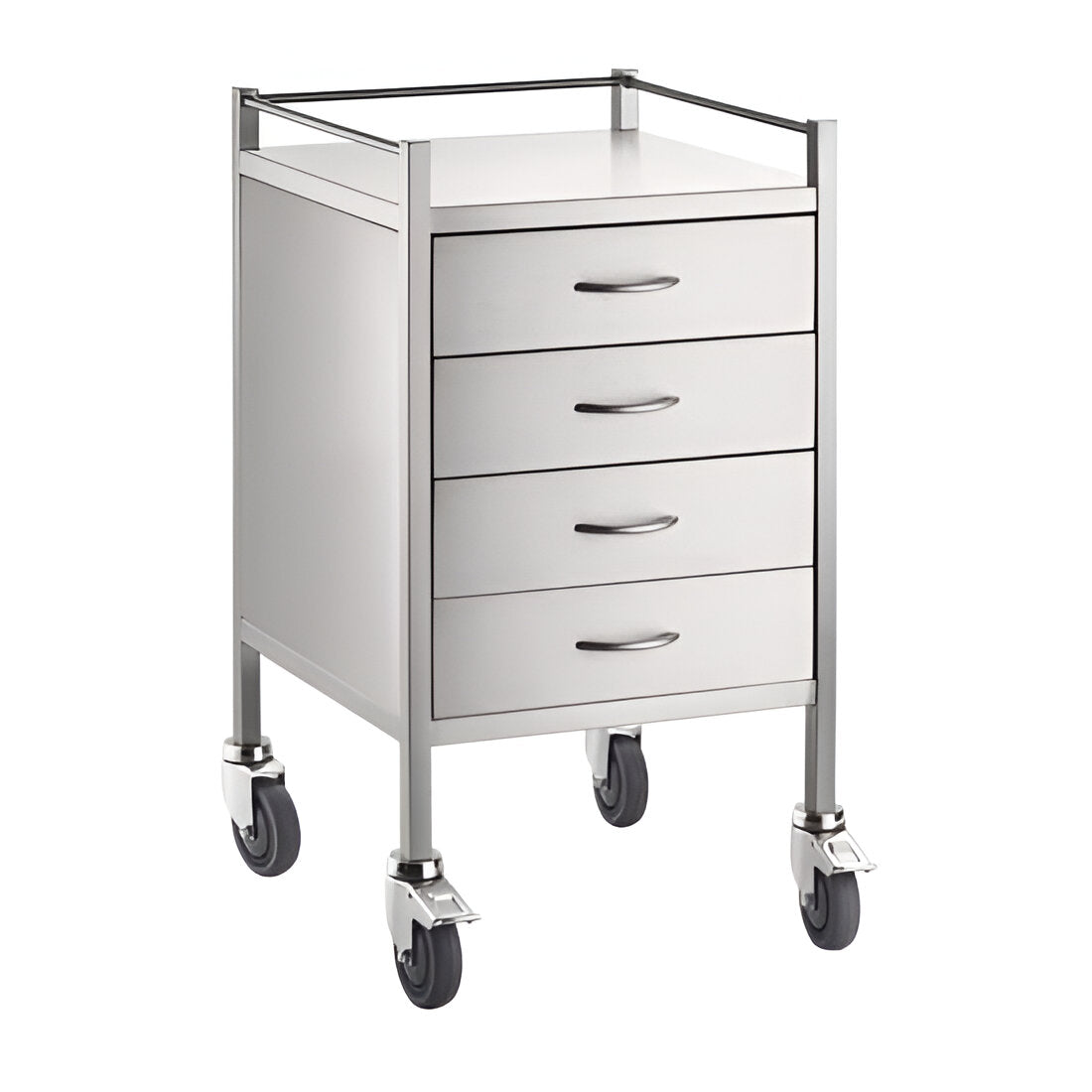 CubicHealth Stainless Steel Single Trolley 4 Drawer