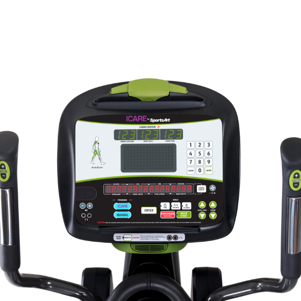 SportsArt ICARE E875MA body weight support system, close-up of the console