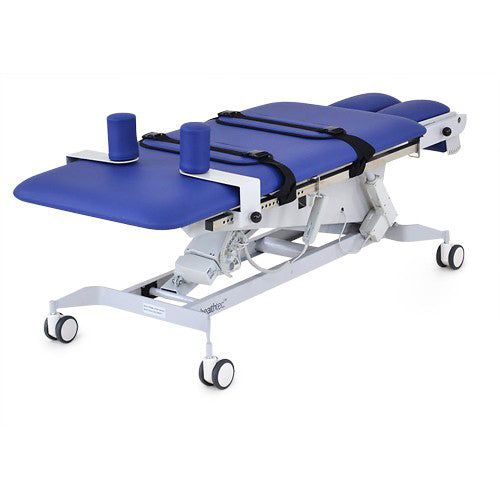 Healthtec Slide Top Tilt Table (710 wide) - Single Section w/Castors & Sliding Top Plantar/Dorsi Footplate Hoist Access