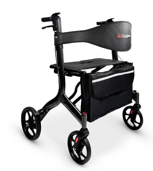 RedGum Bariatric Side Folding Seat Walker in dark grey, 200kg capacity rollator