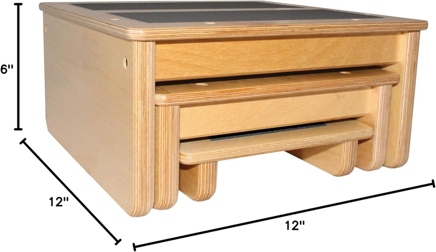 Therakit Nestable Timber Footstool Set 3 Steps 2"4"6"