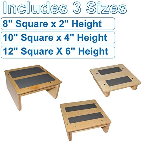 Therakit Nestable Timber Footstool Set 3 Steps 2"4"6"