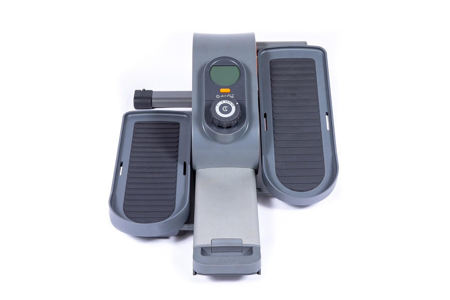Gray step machine on a white background