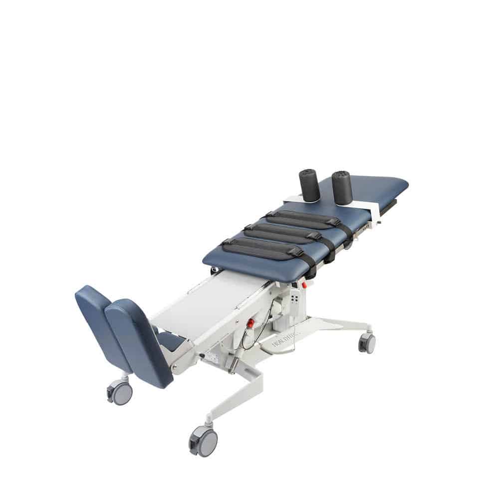 Healthtec EVO2 Slide Top Tilt Table (710 wide) Sliding Top w/Split Footplate Hoist Access Castors & CPR Quick Release