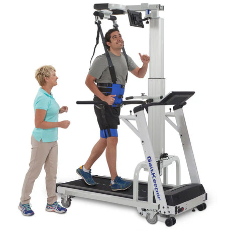LiteGait body weight support frame over a GaitKeeper treadmill