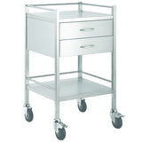 CubicHealth Stainless Steel Single Trolley 2 Drawers