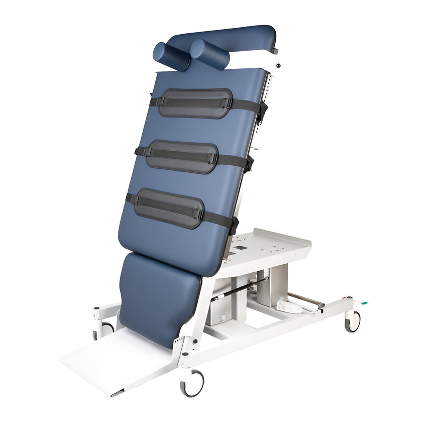 Healthtec Hi-Capacity Slide Top Tilt Table (1010 wide) - 4 Column Sliding Top Single Footplate Hoist Access Central Lock Castors & CPR Quick Release