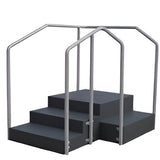 AusCo C32FC Corner Exercise Training Stairs Compact Design with Fixed Height Stainless Steel Handrails