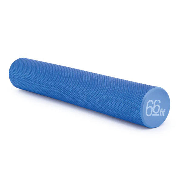 Therakit full round foam roller in blue, 90 cm long by 15 cm diameter