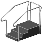 AusCo D30F+ Dead End Training Stairs with Fixed Stainless Steel Handrails, Access+ Entry Rail
