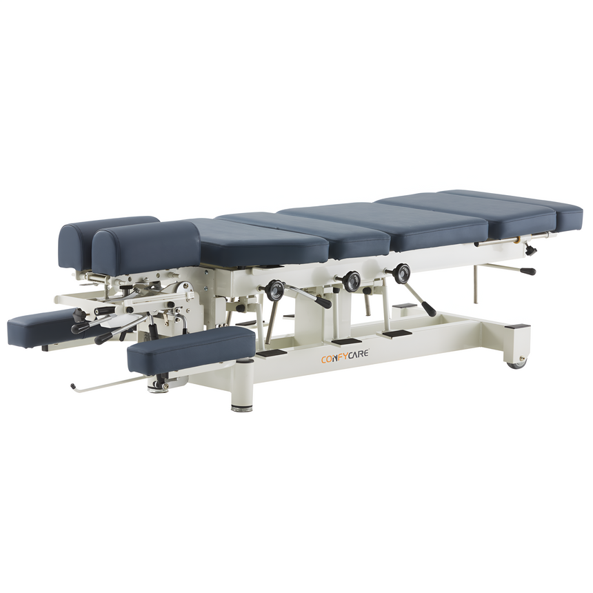 CubicHealth 4 Drop Section Fixed Height Chiropractic Table Black Upholstery