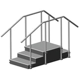 AusCo S32FS Straight Up & Over Exercise Training Stairs with Fixed Height Stainless Steel Handrails Straight EasyEntry Design 3 Stairs Up 2 Stairs Down