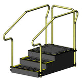 AusCo D30F+ Dead End Training Stairs with Fixed Stainless Steel Handrails, Access+ Entry Rail