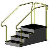 AusCo D40F+ Dead End Exercise Training Stairs with Fixed Height Stainless Steel Handrails Access+ Entry Rail 4 Stairs Up