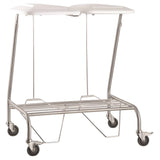 CubicHealth Stainless Steel Double Linen Bin Trolley With Lid