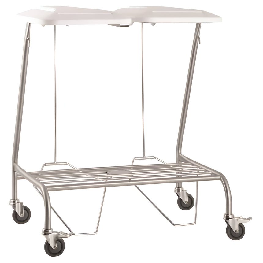 CubicHealth Stainless Steel Double Linen Bin Trolley With Lid