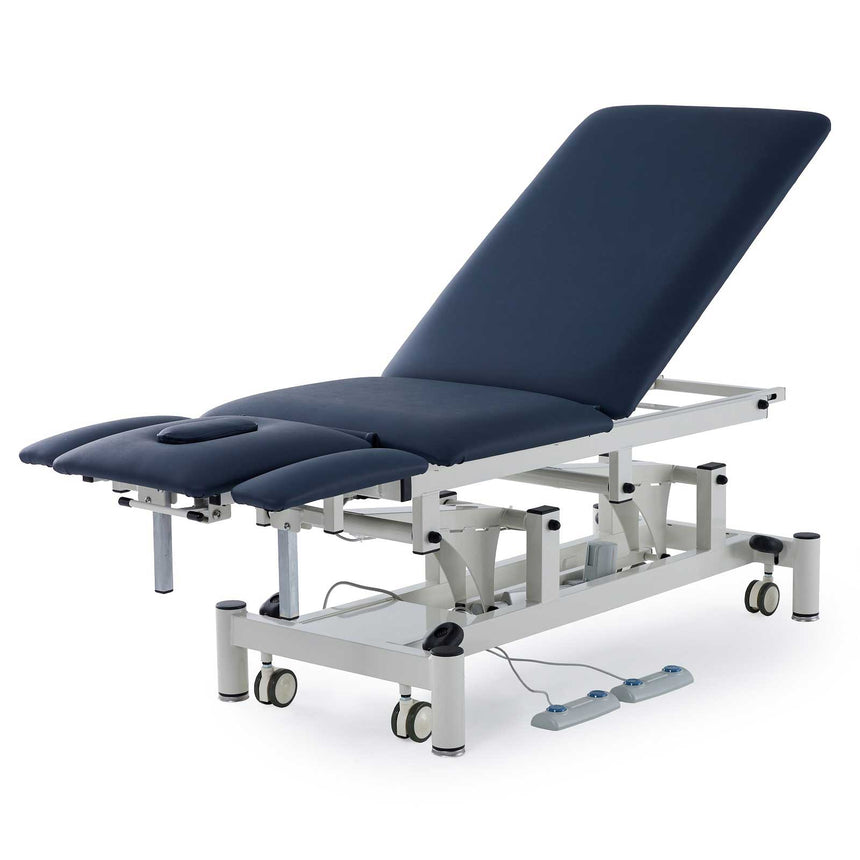 CubicHealth 5 Section Treatment Table With Postural Drainage Navy Blue Upholstery