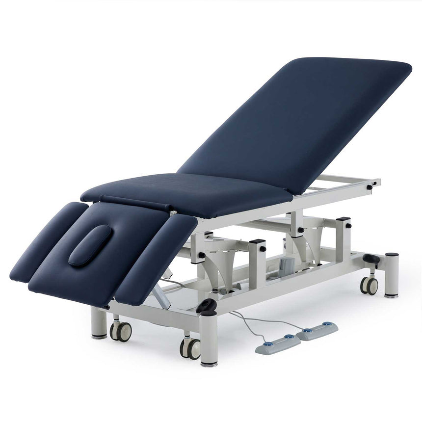 CubicHealth 5 Section Treatment Table With Postural Drainage Navy Blue Upholstery