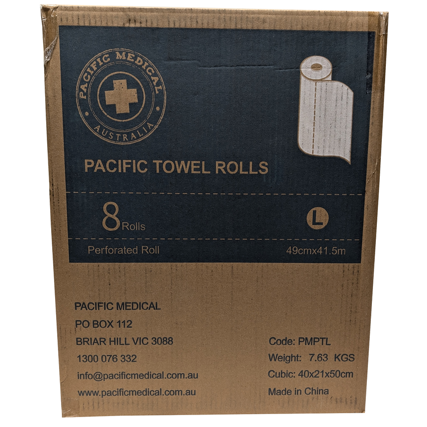 CubicHealth Perforated Paper Towel Rolls Carton of 8 Units