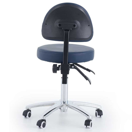 CubicHealth Round Stool With Backrest Navy Blue Back