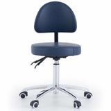 CubicHealth Round Stool With Backrest Navy Blue Front