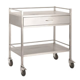 CubicHealth Stainless Steel Double Trolley 1 Drawer (Full Width)