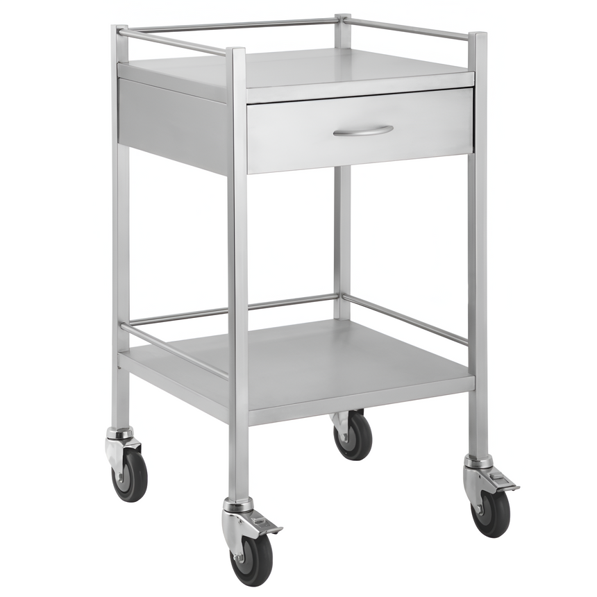 CubicHealth Stainless Steel Single Trolley 1 Drawer