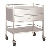 CubicHealth Stainless Steel Double Trolley 2 Drawer (Full Width)