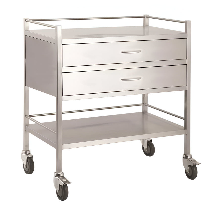CubicHealth Stainless Steel Double Trolley 2 Drawer (Full Width)