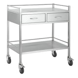 CubicHealth Stainless Steel Double Trolley 2 Drawer (Side by Side)