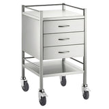 CubicHealth Stainless Steel Single Trolley 3 Drawer