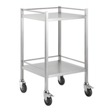 CubicHealth Stainless Steel 2 Shelf Single Trolley Rails, No Drawer
