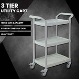 CubicHealth Storage Trolley 3 Shelves Grey Narrow