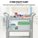 CubicHealth Storage Trolley 3 Shelves Grey Narrow