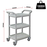 CubicHealth Storage Trolley 3 Shelves Grey Narrow