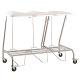 CubicHealth Stainless Steel Triple Linen Bin Trolley With Lid