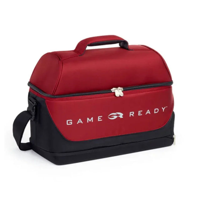 Red and black Game Ready carry bag for the GRPro 2.1 control unit.