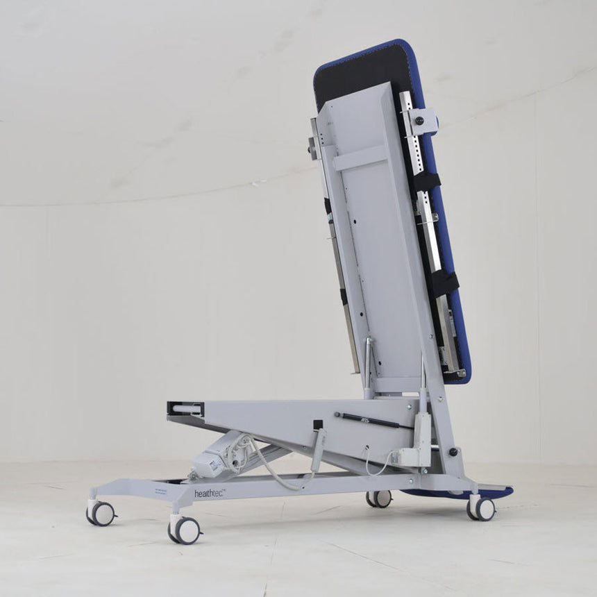 Healthtec Slide Top Tilt Table (710 wide) - Single Section w/Castors & Sliding Top Plantar/Dorsi Footplate Hoist Access