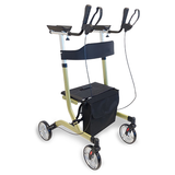 RedGum Walking Tutor with Seat RG4320AA forearm support walker, full side view showing padded forearm troughs, loop brake handles, padded seat and 200mm wheels