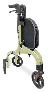 RedGum Lightweight Tri Walker in gold folded for transport and storage