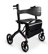 RedGum Bariatric Side Folding Seat Walker in dark grey, 200kg capacity rollator