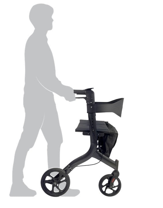 RedGum Bariatric Seat Walker being used for walking with height adjustable handles