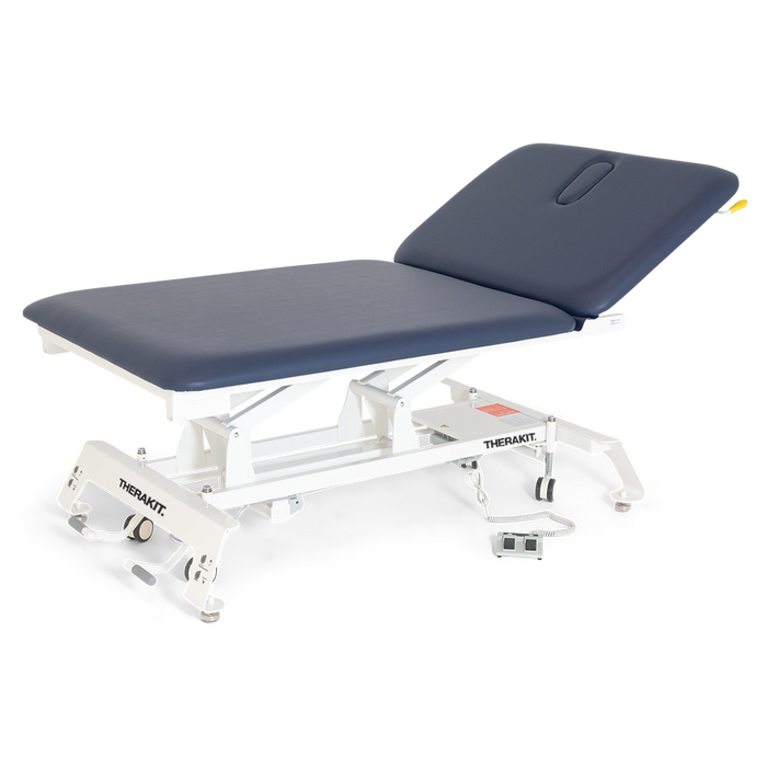 Therakit NEO 2 section neuro Bobath table, 100 cm wide with navy blue upholstery